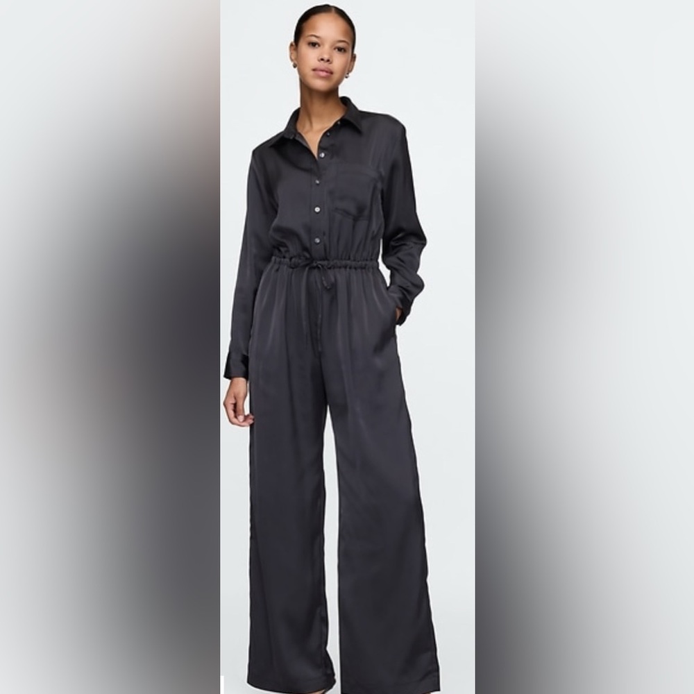 Recycled satin jumpsuit.